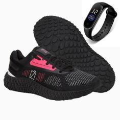 Tênis Feminino Gmm Academia Fitness Ortopédico + Relógio-Feminino