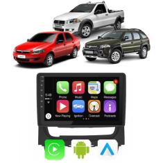 Kit Multimidia Android Carplay 9" Pol Palio Weekend Strada Idea Siena