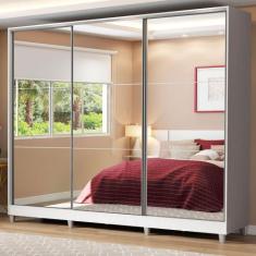 Guarda Roupa Casal Madesa Royale 100% MDF 3 Portas de Correr de Espelh