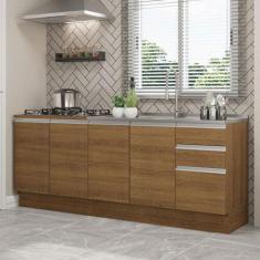 Kit com 2 Balcões de Cozinha Madesa Glamy 4 Portas 3 Gavetas (Sem Tamp