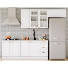 Kit de Cozinha Modulada 5 Peças Americana (2 Aéreos. 2 Balcões, 1 Complemento) Branco - Henn