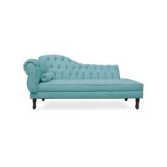 Recamier Divã Juliana 140cm com Strass - Direita Suede - Passoni Decor