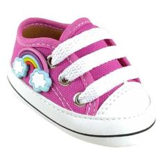 Tênis Sapatinho De Bebe RN Menina com Emborrachado - Nenê Baby, 16, 10