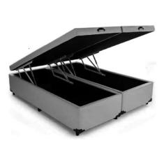 Cama Box Baú Queen Size Baú 158x198 Em material sintético Blindada Ref
