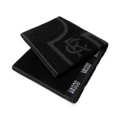 Toalha de Banho Praia e Piscina Escudo Vasco Oficial Times Buettner Jacquard Relevo cor Preto