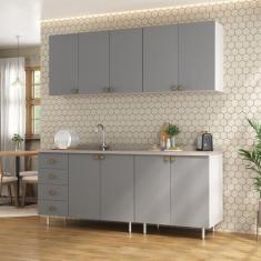 Cozinha Compacta 4 Peças 100% Mdf Bp 2 Balcões 2 Aereos Maranello - RR