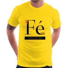 Camiseta Fé todos os dias - Foca na Moda, Amarelo, P