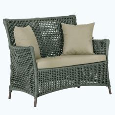 1 Sofá área Externa Igapó Alumínio Marrom Corda Náutica E7 Verde