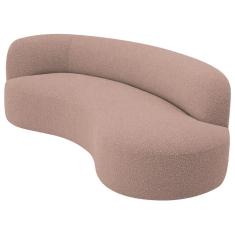 Divã Recamier Orgânico Tokyo 160cm Lado Direito Linho Rosê