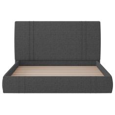 Cama King Flutuante Com Cabeceira 195cm Lyra S05 Linho Preto - Mpozenato