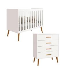Berço Americano 2 em 1 e Comoda Gaveteiro Isis  - Reller
