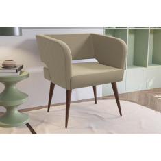 Poltrona Decorativa p/ Sala Antara Eucalipto/Suede Café - Kappesberg
