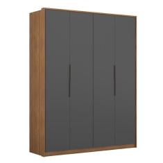 Guarda Roupa Casal Attore 4 Portas Amêndola-grafito - Demartêz Amêndola-grafito