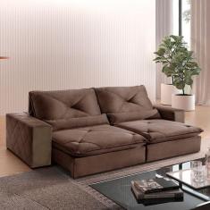 Sofá 3 Lugares Noruega Retrátil e Reclinável 200cm Europa Estofados, M