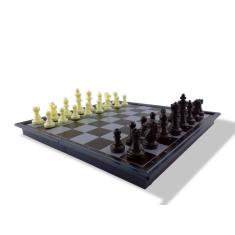 Jogo de Xadrez Magnético Tabuleiro Dobrável Tipo Estojo em Plástico - 