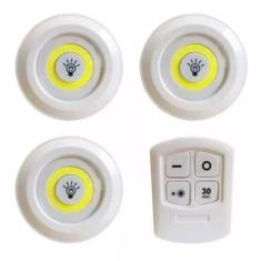 Kit 3 Lampadas Luminária Led Spot Sem Fio Controle Remoto - B2T