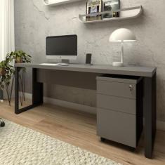 Mesa Escrivaninha Industrial 170cm com Gaveteiro e Pés Metal - F5 Offi