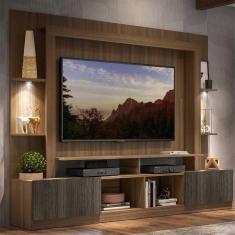Rack Estante TV 65&quot; com Leds Berlim Multimóveis Madeirado/Tenerife