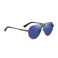 Óculos Aofly AF8339 metal polarizado óculos de sol dos homens design da marca piloto do vintage anti brilho espelho óculos de pesca para o sexo masculino uv400 af8339 (Azul)