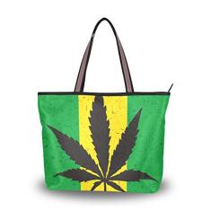 Bolsa de ombro feminina My Daily com folhas de cannabis, Multi, Large
