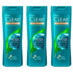 Kit C/03 Clear Anticaspa Detox Diário Shampoo 200ml