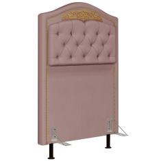 Cabeceira Cama Box Solteiro 90Cm Imperial Veludo J02 Rosê