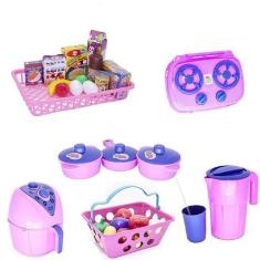 Kit Cozinha Infantil Panela Mercado Fruta Legume 34 Peças