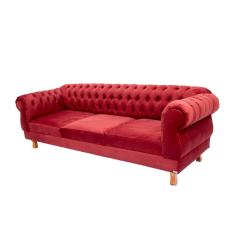 Sofá Chesterfield Elisabeth Suede Bordo 2,00