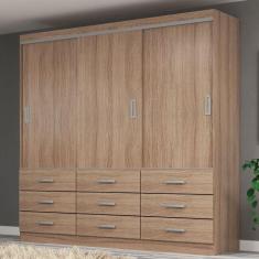 Guarda-Roupa Casal Isabela 3 Portas 9 Gavetas Demolição - Evidência Móveis