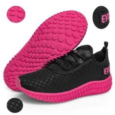 Tênis Esportivo Academia Corrida Caminhada Feminino Colméia-Feminino