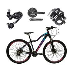 Bicicleta 29 Feminina KSW MWZA Câmbio Shimano Deore 27v K7 Freio Hidráulico Kit 3x9 Suspensão Trava-Feminino