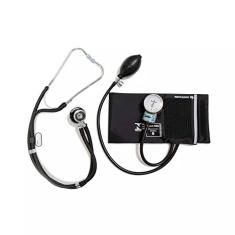 Kit Esfigmomanômetro + Estetoscópio Rappaport P.a.med - Preto