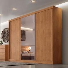 Guarda Roupa Turim 3 Portas 6 Gavetas Com Espelho Clic Móveis, Cumaru