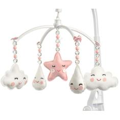 Móbile Berço Bebê Musical E Giratório Chuva De Amor Rosê - Sleepbaby