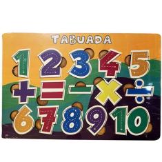 Quebra-Cabeça Educativo  Aprendendo a Tabuada em Madeira - TRALALA