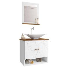 Gabinete Banheiro Deli Concava Bco Torneira Valv Click Inox