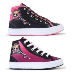 Kit 2 Pares Tênis Casual Infantil Feminino Boneca Botinha Glitter - NI