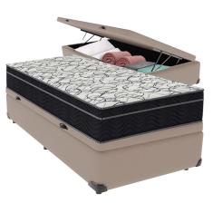 Cama Box Baú e Colchão Airtech 150 Espuma D45 Solteiro Ortobom