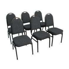 Kit com 6 Cadeiras para Auditórios Linha Hotel Marrom