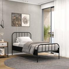 Cama Solteiro 88cm Tubular Julia Yescasa Preto