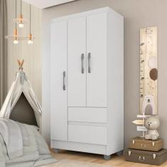 Guarda Roupa Solteiro Lohaine 3 Pts Branco - A Móveis Arapongas, Branc