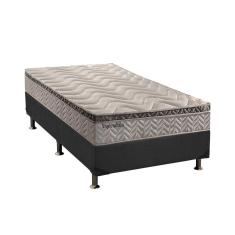 Cama Box Solteiro: Colchão Molas Paropas MasterPocket Ensacadas Esplêndido + Base CRC Suede Gray(88x188)