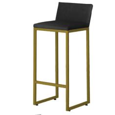Banqueta alta luxo dani com encosto - base metal dourado - JOTABE, PRE
