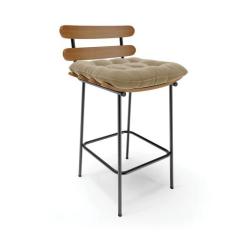 Banqueta Costela Suede Base Metálica Preto J01 - D'Rossi - D Rossi, Ma