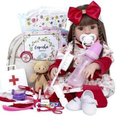 Boneca Bebê Reborn Realista 100% Silicone Baby 16 Itens Luxo - Cegonha