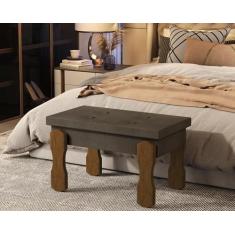 Recamier Captone Madri Pés Madeira 0,70 Cor Marrom - Comprar Móveis Em