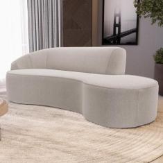 Sofá 4 Lugares Curvo Sala de Estar Living Firenze Esquerdo D02 Bouclê 