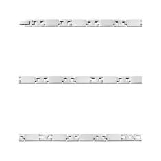 Pulseira Aço Chapa Lisa com H Trabalhada 7.35mm