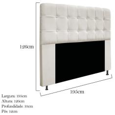 Cabeceira Estofada Mel 195 Cm King Size Suede Bege