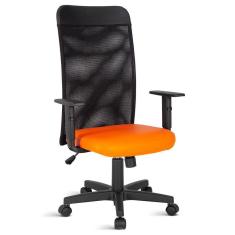 Cadeira Presidente Com Tela No Encosto Linha Turim Laranja